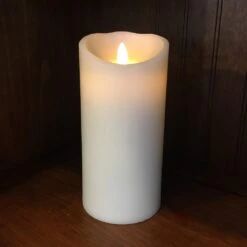 Flameless Pillar Candle - Moving Flame - Ivory - 7.5in X 3.5in