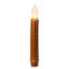 Battery Taper Candle - Mustard Wax - 6in - Pack Of 2