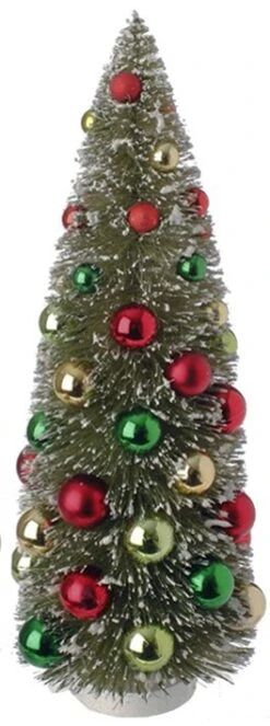 Bottle Brush Tree - Sisal Tree With Ornaments - 15in