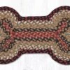 Earth Rug - Dog Bone Pet Placemat - Burgundy/Mustard - 13in X 22in