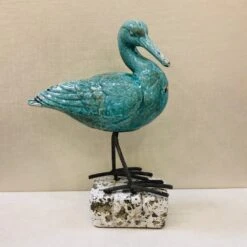 Ceramic Bird Figurine - Shore Bird - Turquoise - 13.25in