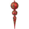 Christmas Glass Finial Ornament - Red/Green/Gold - 15.25in