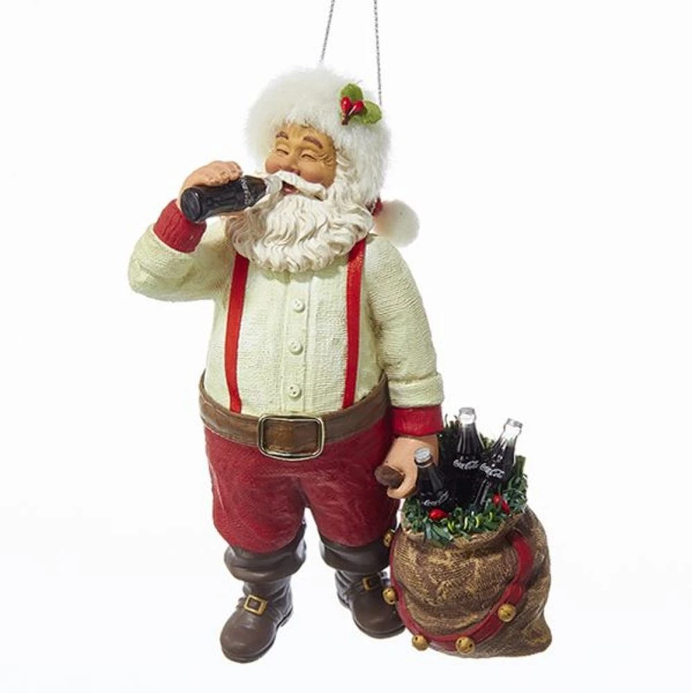 Christmas Ornament - Santa Drinking Coca-Cola - 5.5in 1 Christmas Ornament - Santa Drinking Coca-Cola - 5.5in
