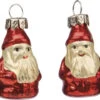 Christmas Ornament - "Miniature Santa Ornament Set" - Set Of 12