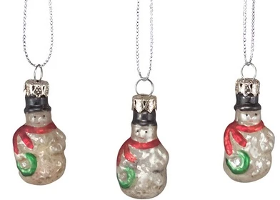 Christmas Ornament - "Miniature Snowman Ornament Set" - Set Of 6 1 Christmas Ornament - "Miniature Snowman Ornament Set" - Set Of 6