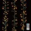Cluster Garland Lights - 1300 Warm White LED Lights - Green Wire - 44ft