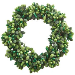 Dark Green/Light Green Frost Candle Ring - 3.75in