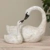 Decorative Mother & Baby White Swan Figurine