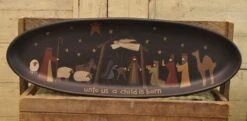 Decorative Wooden Tray - Decorative Nativity Tray