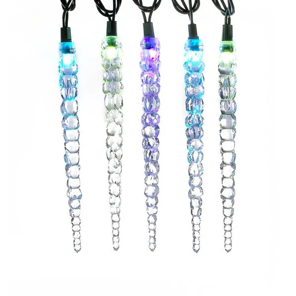 Electric Light Set - Color Changing LED - Crystal Icicle - 12ft 1 Electric Light Set - Color Changing LED - Crystal Icicle - 12ft