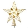 Electric Tree Topper - Gold Star And Pinecones - 11.5in