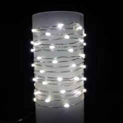 Micro LED Lights - Warm White LED - Battery/Silver Wire - 60 Lights