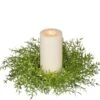 Feather Fern Candle Ring - Green - 5in