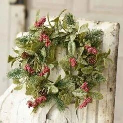 Fir Candle Ring - Icy Red Laurel - 6in