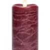 Flameless Pillar Candle - Mirage Gold - Burgundy - 5in X 3in