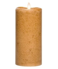 Flameless Pillar Candle - Mirage Gold - Spice - 8in X 3.75in