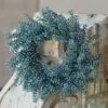 Floral Candle Ring - Bursting Astilbe Sky Blue - 6.5in