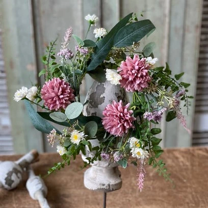 Floral Candle Ring - Floral Flare Pink Mums - 4.5in 1 Floral Candle Ring - Floral Flare Pink Mums - 4.5in