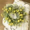 Floral Candle Ring - Garden Bliss Yellow - 6in