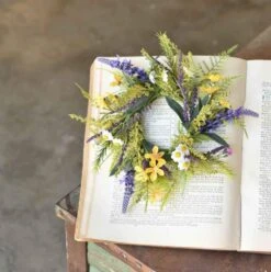 Floral Candle Ring - Meadow Flowers - 3in