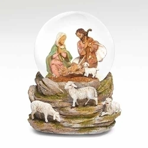 Fontanini Glitterdome - Holy Family With Sheep 1 Fontanini Glitterdome - Holy Family With Sheep
