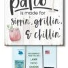 Funny Patio Sign - Sippin Grillin And Chillin - 8in
