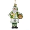 Glass Ornament - Irish Santa With Beer - 5in