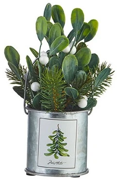 Holiday Botanicals Arrangement - White Berry Mistletoe Tin - 7.5 Inch 3 Holiday Botanicals Arrangement - White Berry Mistletoe Tin - 7.5 Inch -Cheap Decor Things Store holiday botanicals arrangement white berry mistletoe tin 7 5 inch 13