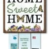 Home Sweet Home Sign For Yard - Butterflies/Pansies - 8in