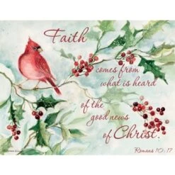Lang Boxed Christmas Cards - Cardinal And Berries - Susan Winget