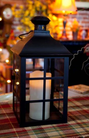 Candle Lantern Holder - Rustic Black Lantern - 14in 1 Candle Lantern Holder - Rustic Black Lantern - 14in