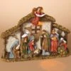 Lighted Nativity Scene - With Creche And Gloria Angel - 12in