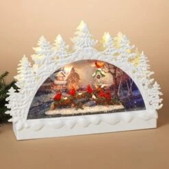 Lighted Water Lantern Snow Globe - Cardinal Family