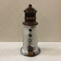 Lighthouse Candle Holder - Natural/Brown - 9.5in