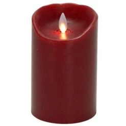 Flameless Pillar Candle - Mystique LED - Red - 5in X 3.25in