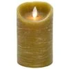 Flameless Pillar Candle - Mystique LED - Taupe - 5in X 3.25in