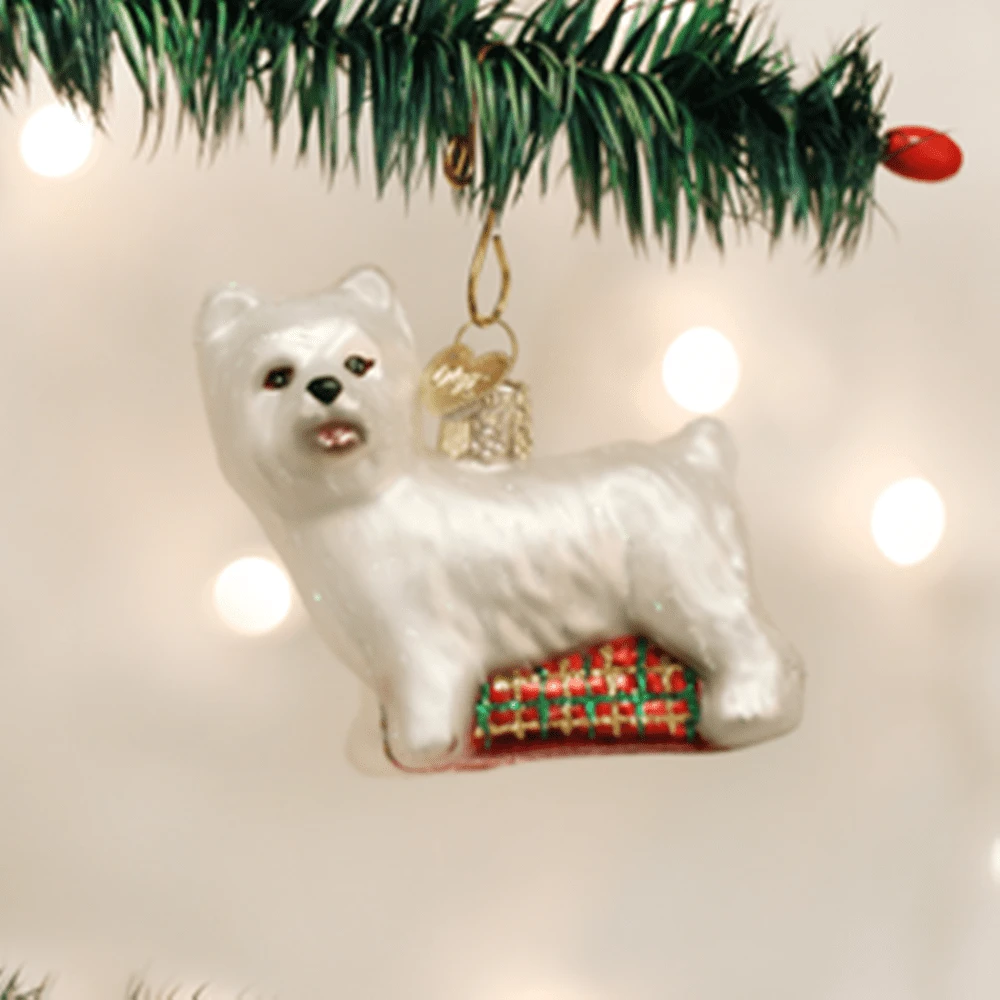Old World Christmas Glass Ornament - Westie 1 Old World Christmas Glass Ornament - Westie