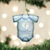 Old World Christmas Glass Ornament - Blue Baby Onesie