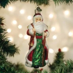 Old World Christmas Glass Ornament - Father Christmas With Bells
