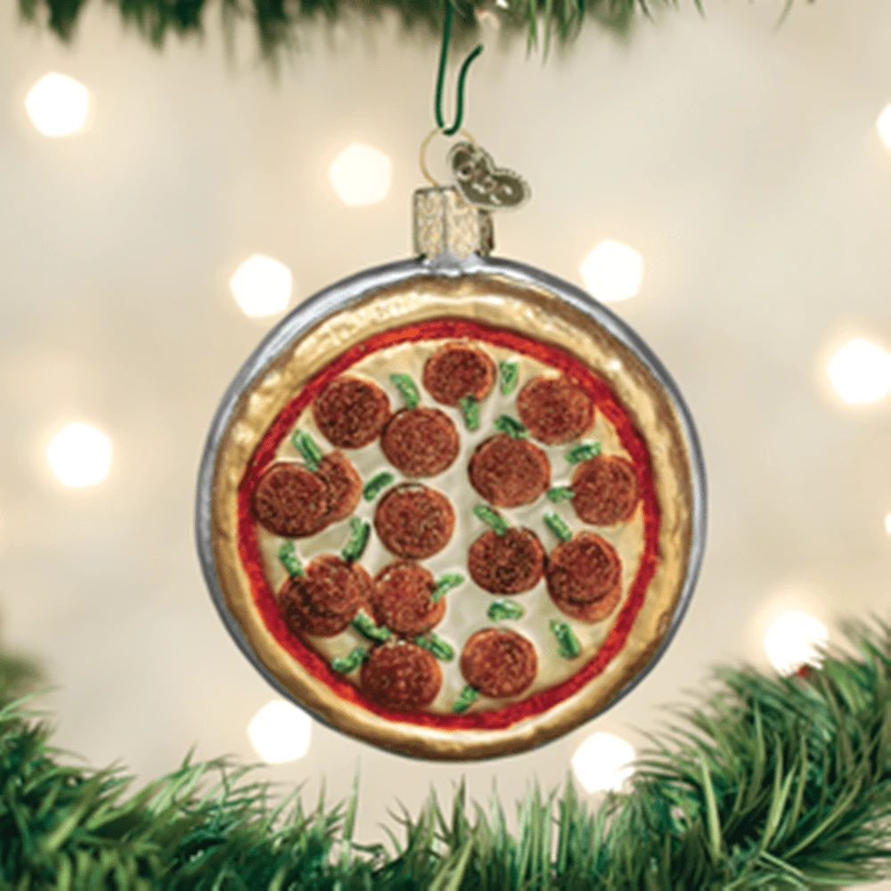 Old World Christmas Glass Ornament - Pizza Pie 1 Old World Christmas Glass Ornament - Pizza Pie