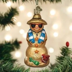 Old World Christmas Glass Ornament - Sand Snowman