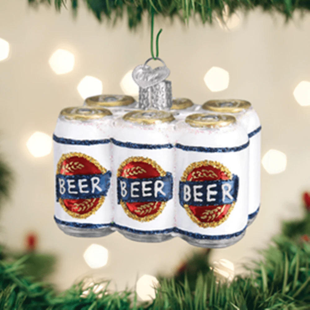 Old World Christmas Glass Ornament - Six Pack Of Beer 1 Old World Christmas Glass Ornament - Six Pack Of Beer