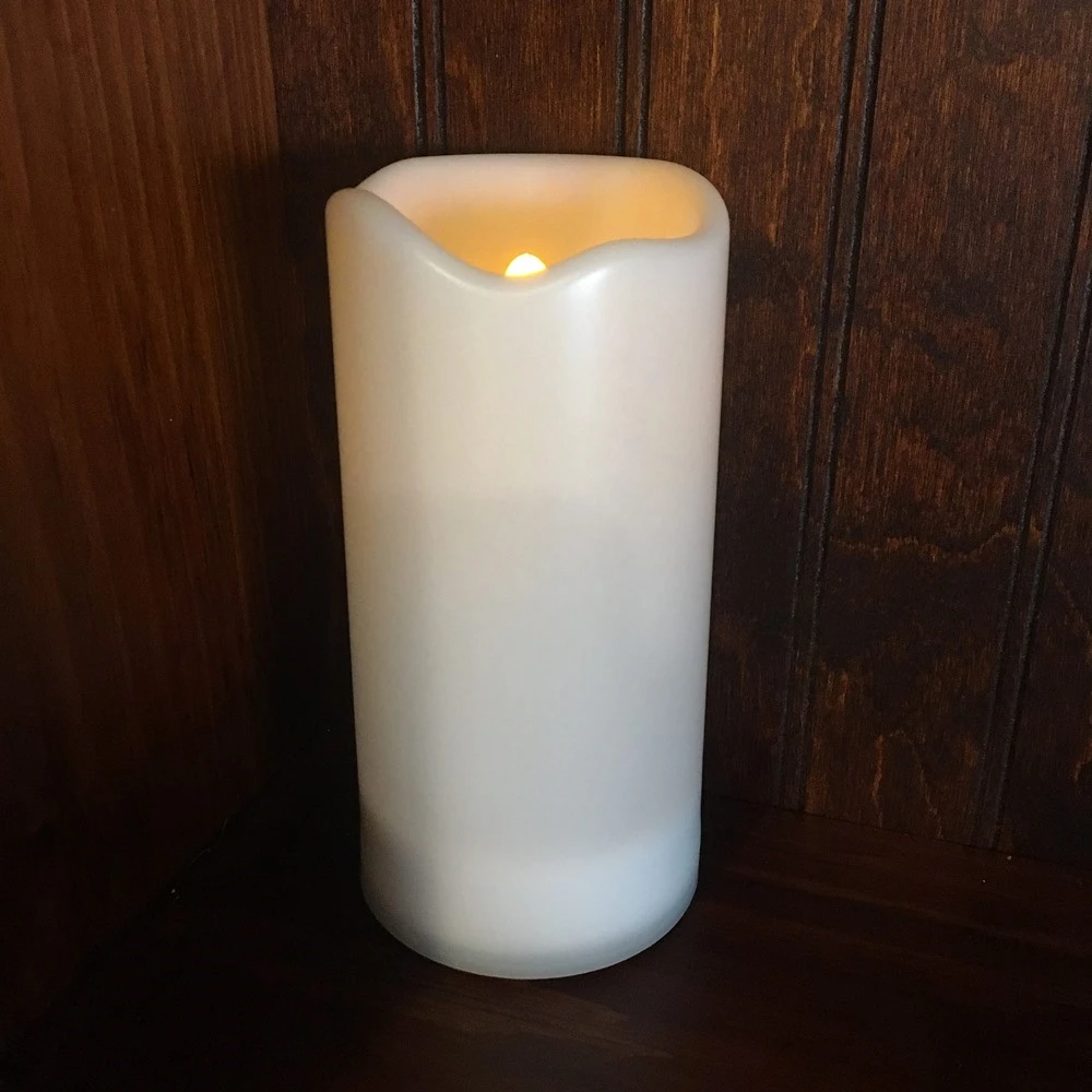 Outdoor Flameless Pillar Candle - Solar Power LED - 6in X 3in 1 Outdoor Flameless Pillar Candle - Solar Power LED - 6in X 3in