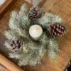 Pine Candle Ring - Icy Aspen Pine Cone - 2in
