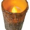 Primitive Battery-Operated Pillar Candle With Timer - Burnt Mustard - 6in X 3in