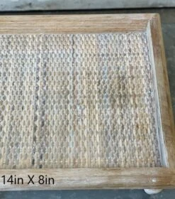 Rectangular Large Wood Tray - Turned Legs - 14in L X 8in W