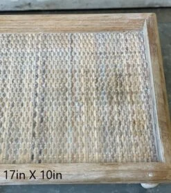 Rectangular Large Wood Tray - Turned Legs - 17in L X 10in W