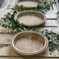 Round Wooden Tray - Palermo Whitewash - 15in W -Cheap Decor Things Store round wooden tray palermo whitewash 15in w 37