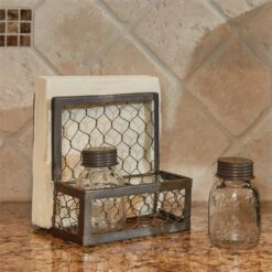 Park Designs Salt, Pepper & Napkin Holder - Chicken Wire - 6in