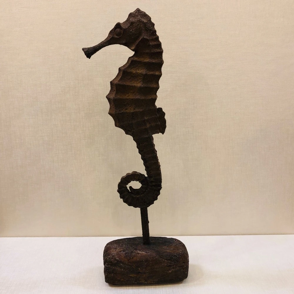 Seahorse Statue - Large - Rustic Brown - 16in 1 Seahorse Statue - Large - Rustic Brown - 16in